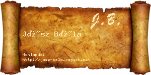 Jász Béla névjegykártya